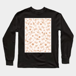 Aesthetic flowers and butterflies pattern Long Sleeve T-Shirt